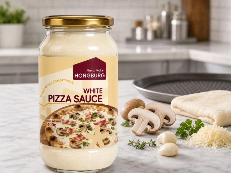 Glatt kremaktig hvit pizzasaus