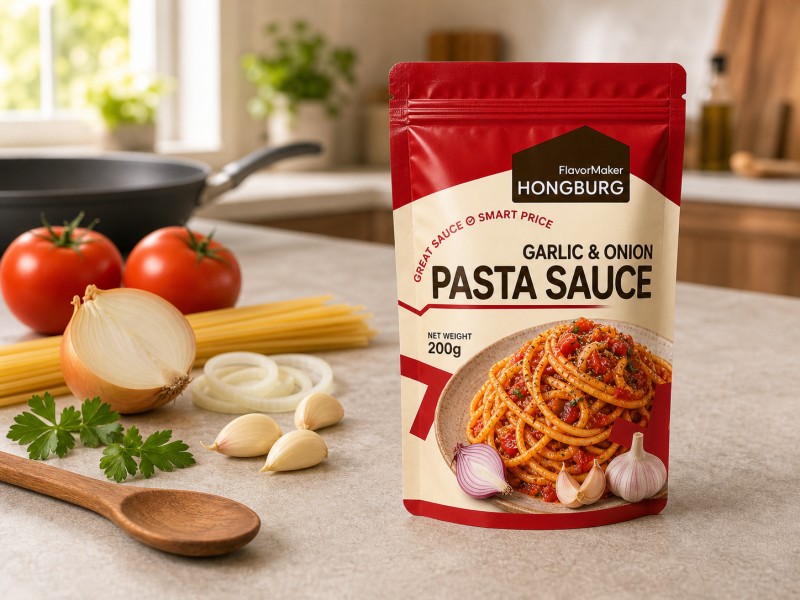 Tykk hvitløk løk pastasaus for daglig matlaging