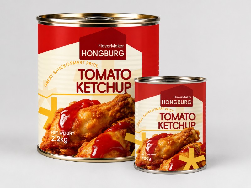 Tomatketchup i hermetikkboks